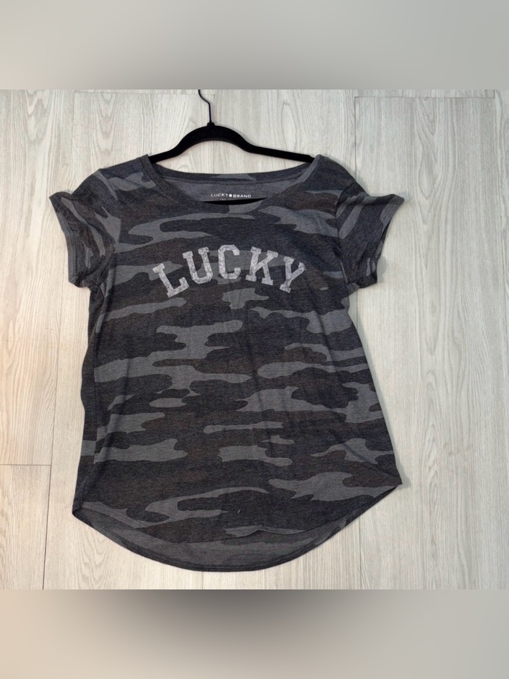 LUCKY BRAND Charcoal Camo Tee